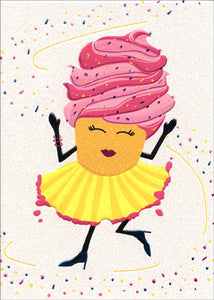 Card - AP/Birthday: Dancing Cupcake