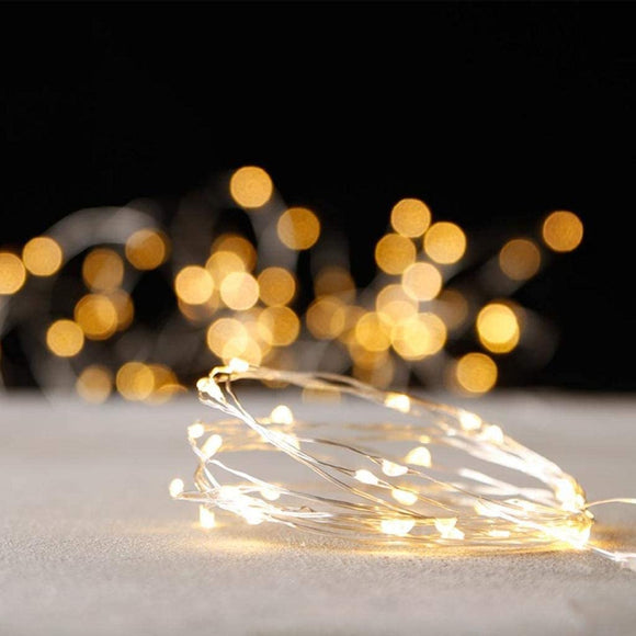 Warm White 9' LED String Lights with 3 Functions and 6hr Timer