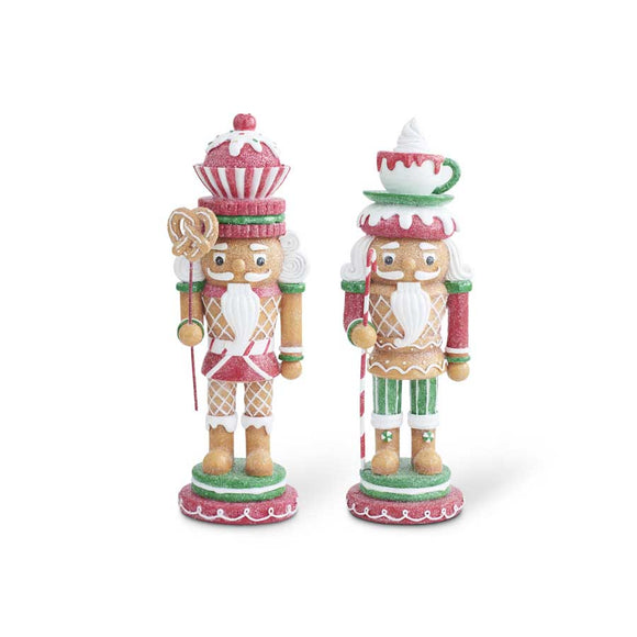 Resin Glittered Gingerbread Nutcrackers - 2 Assorted
