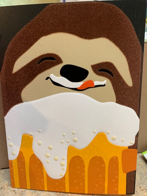 Card - AP/Birthday - Happy Sloth Frosty Beer