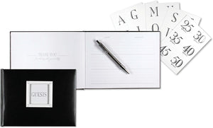 Customizable Guest Book - Black Leather