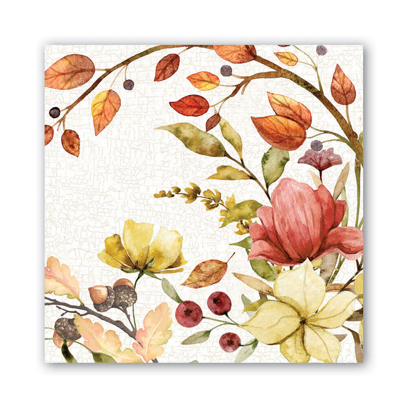 Fall Leaves & Flowers Cocktail Napkins