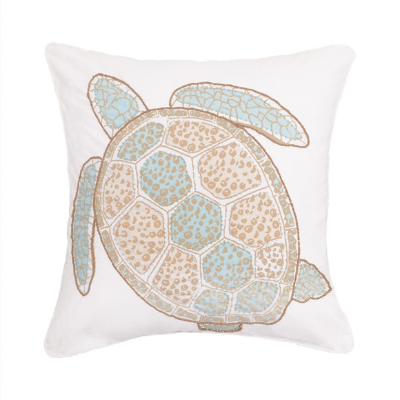 Beaded Amber Sands Turtle Pillow