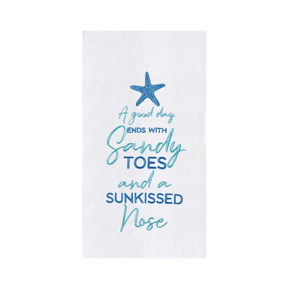 Sandy Toes Sunkissed Nose - Flour Sack Kitchen Towel