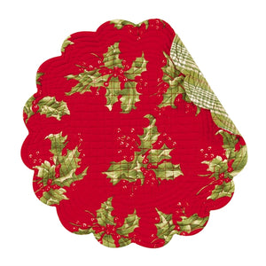 Holly Round Placemat - Red