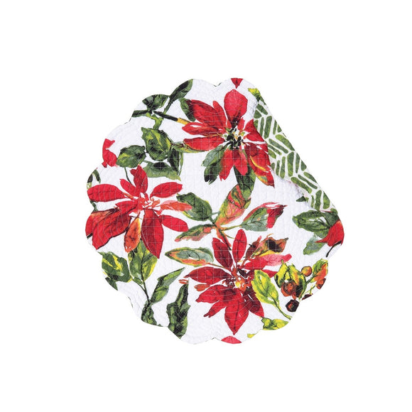Poinsettia Berries Round Placemat