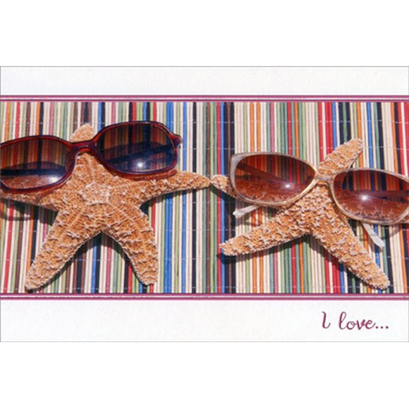 Card - Pictura/Valentine's Day - Starfish Couple with Sunglasses