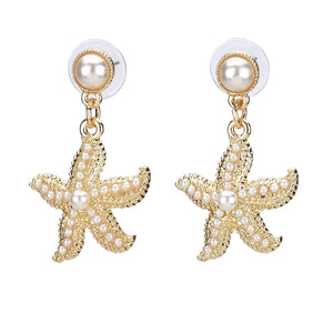 Starfish Stud Earring with Pearls