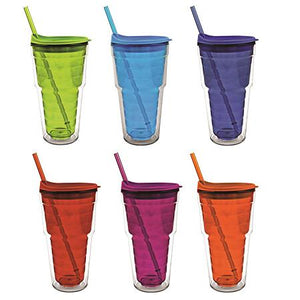 Insulated Acrylic Tumbler with Straw