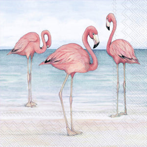 Flamingo Trio Cocktail Napkin