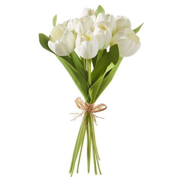 Real Touch White Tulip Bundle 15