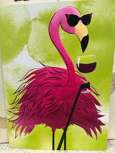 Card - AP/Birthday - Flamingo Wine Toast