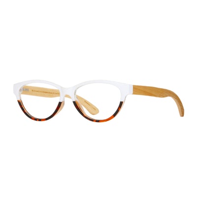 Lucia White to Brown Tortoise / Natural Bamboo + Reader Lens