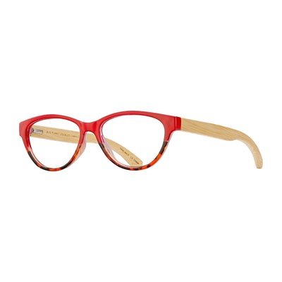 Lucia Red to Tortoise / Natural Bamboo + Reader Lens