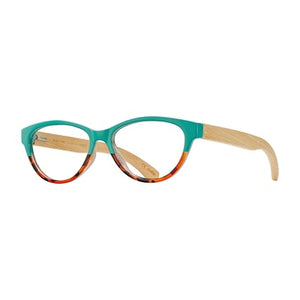 Lucia Turquoise to Tortoise / Natural Bamboo + Reader Lens