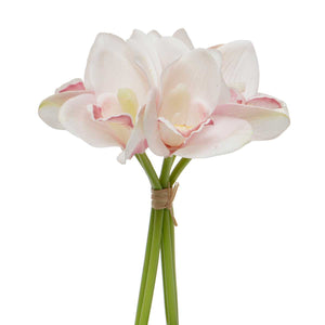 Cream White Real Touch Orchid Bundle 8.5"