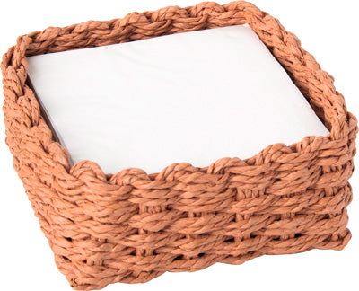 Paper Woven Cocktail Napkin Caddy - Terracotta