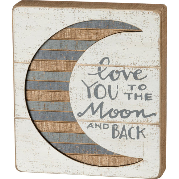 Box Sign - Moon and Back
