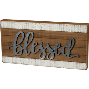 Box Sign - Blessed (Metal)