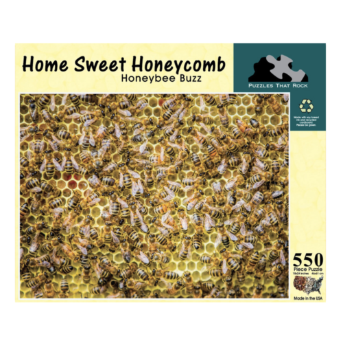 Bees buzz along the honey comb