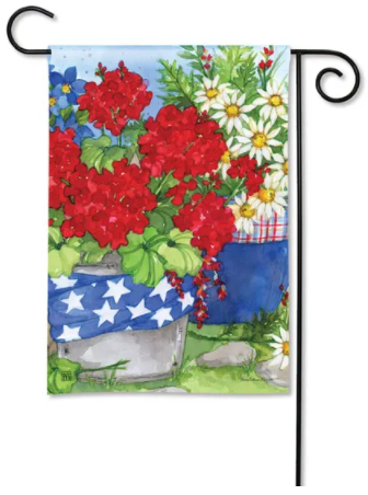 Patriotic Floral Garden Flag