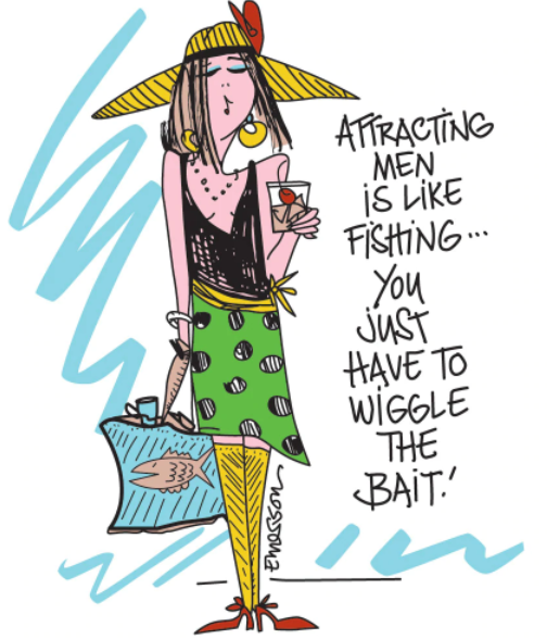 Attracting Men is like Fishing, sometimes you have to wiggle the bait - Nightshirt In Bag