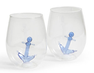 Anchors Aweigh Stemless Wine Glass
