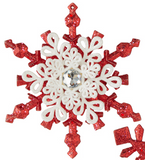 Red and White Snowflake Ornament - 2 Styles Available