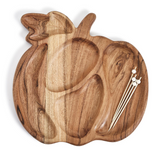 Pumpkin Shape Sectional Charcuterie Board with 20 Wood Picks