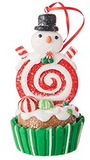 Gingerbread Cupcake Ornament - 3 Assorted