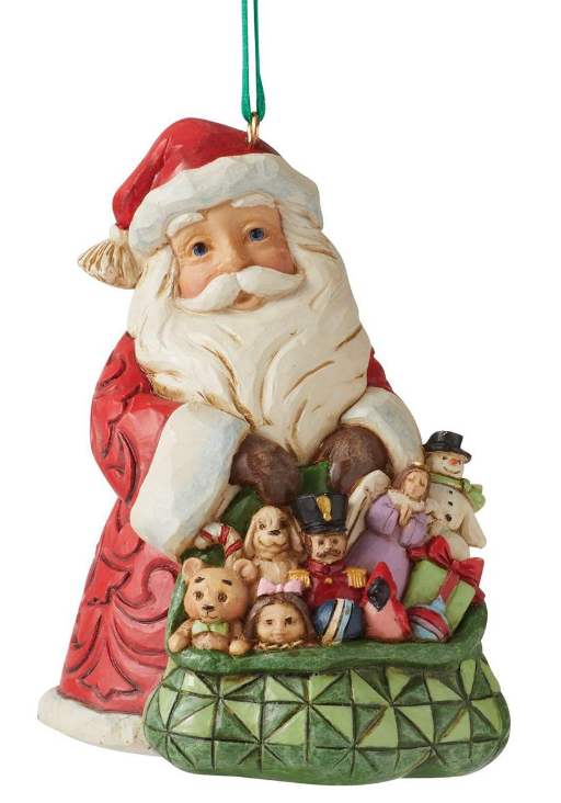 Santa with Toybag Ornament WWE - by Jim Shore