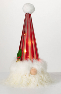 Lighted Santa Gnome Head LED 14.5"  - 2 Colors Available