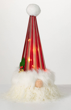 Lighted Santa Gnome Head LED 14.5