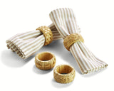 Hand-Crafted Cane Napkin Rings - Set of 4