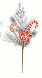 23" Flocked Gingerbread Pick - 2 Styles Available