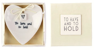 "To Have and To Hold" Heart-Shaped Ring Dish in Gift Box