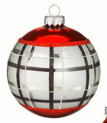 4" Plaid Ornament - 3 Styles Available