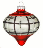 4" Plaid Ornament - 3 Styles Available