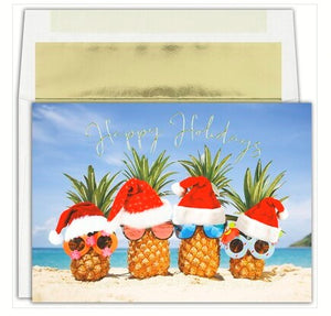 Pineapple Santas Warmest Wishes Boxed Holiday Card