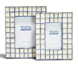 Squares Natural and Blue Tiled Photo Frames - 2 Sizes