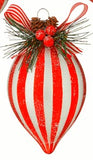 5" Striped Ornament - 3 Styles Available