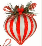 5" Striped Ornament - 3 Styles Available
