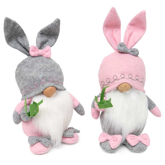 Bow Bunny Gnome with Carrot - 2 Styles Available