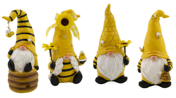 Sunny Days Bee Gnomes - 4 Assorted