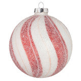4" Red and White Peppermint Striped Ornament - 3 Styles Available