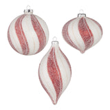 4" Red and White Peppermint Striped Ornament - 3 Styles Available
