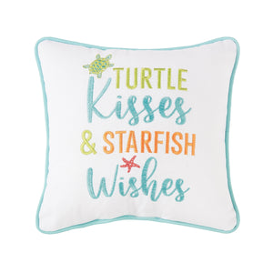 Turtle Kisses & Starfish Wishes Pillow