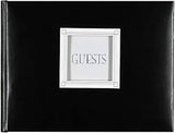 Customizable Guest Book - Black Leather