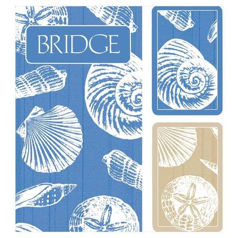 Shells Bridge Gift Set - 2 Playing Card Decks & 2 Score Pads