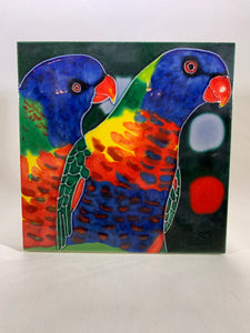 6"x6" Tile Art Parrots